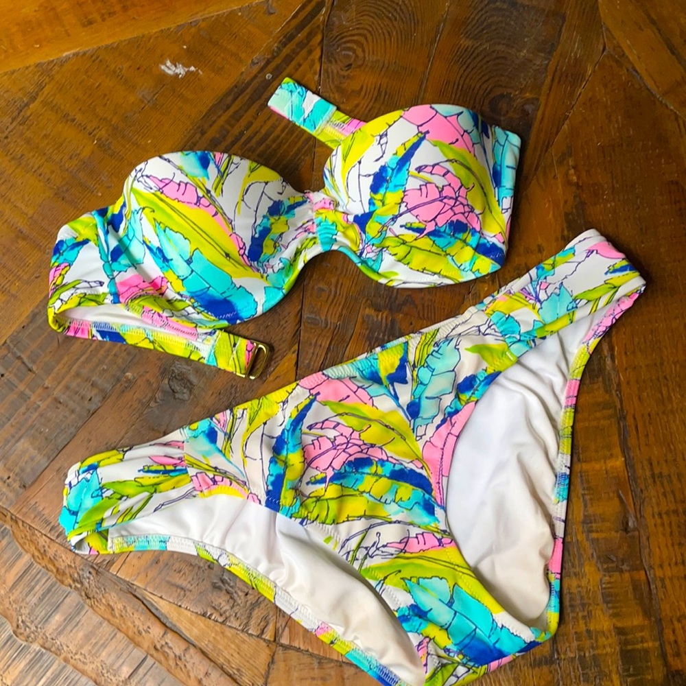 VICTORIAS SECRET tropical strapless swimsuit size S